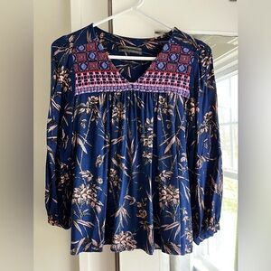 Anthropologie Embroidered Top, XS
